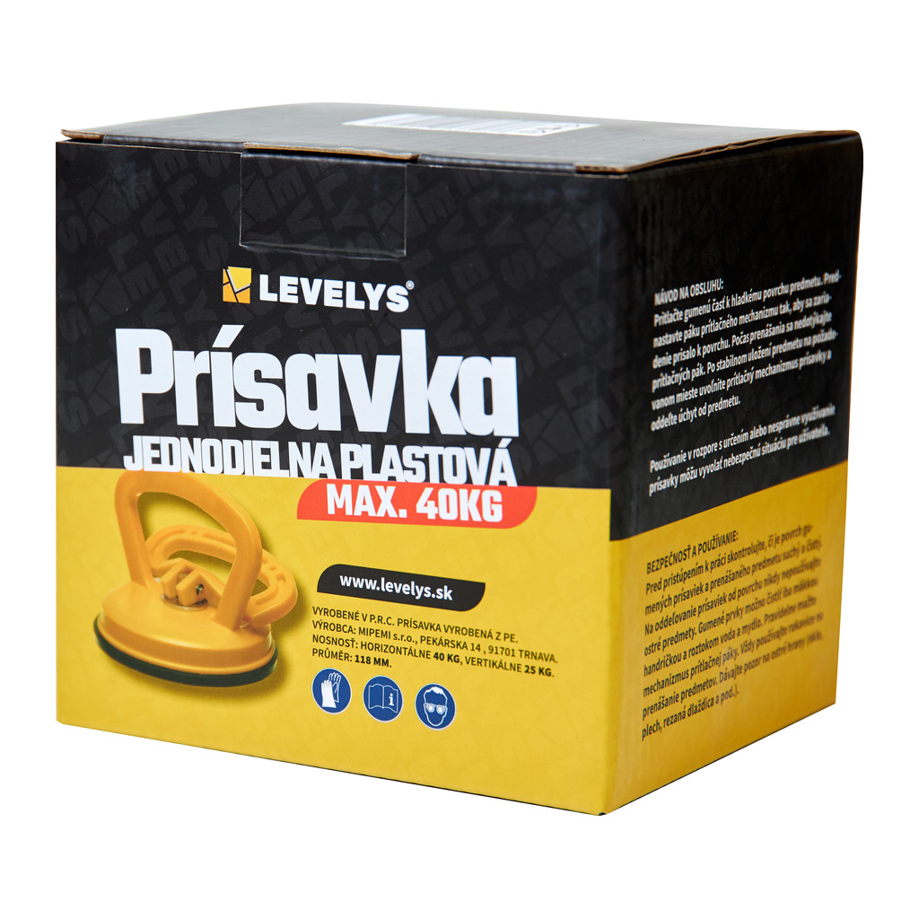 Levelys PJP5001 - Prísavka jednodielna plastová - max. 40kg, na prenášanie obkladu, dlažby alebo skla