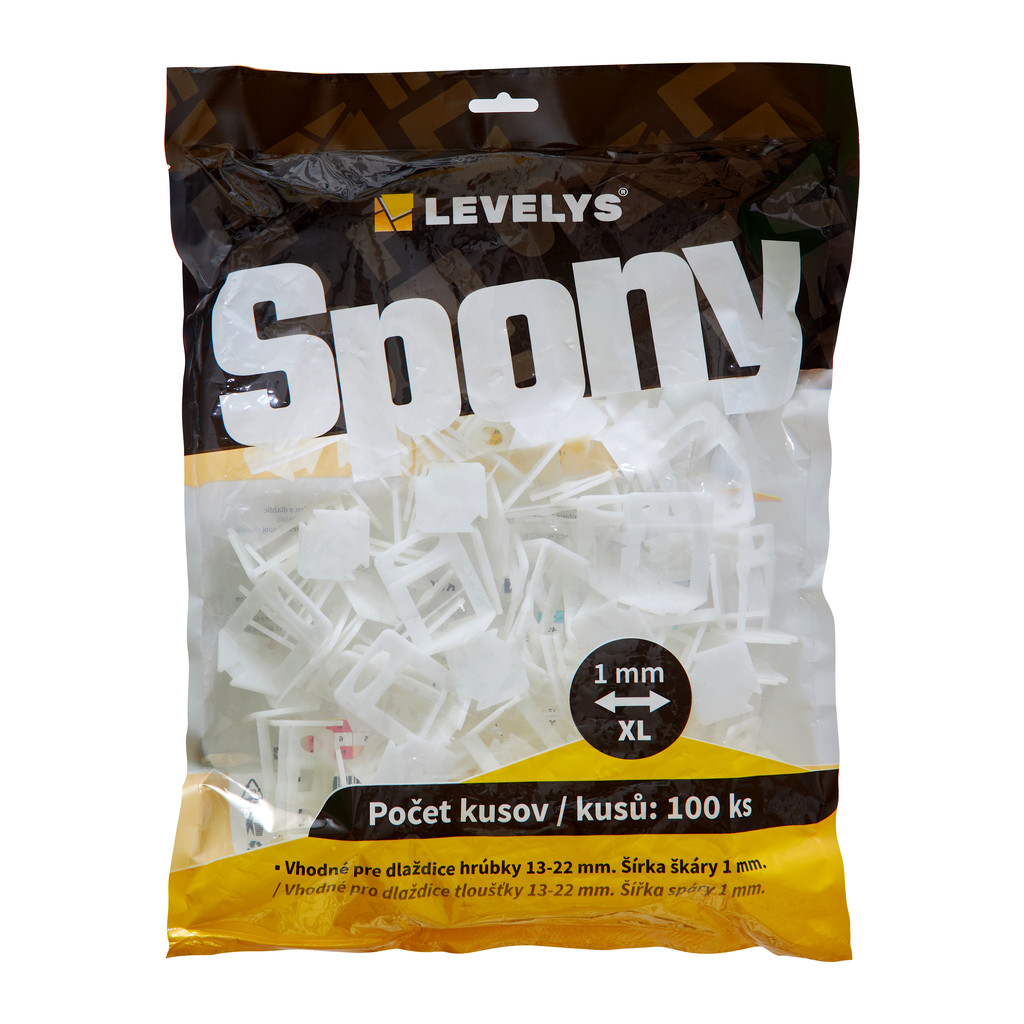 Levelys SP1111 - Leveling spony 1mm XL - 100ks, pre dlažbu a obklady hrúbky 13-22mm