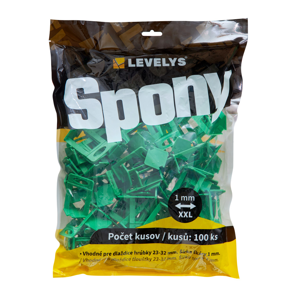 Levelys SP1112 - Leveling spony 1mm XXL - 100ks, pre dlažbu a obklady hrúbky 23-32mm